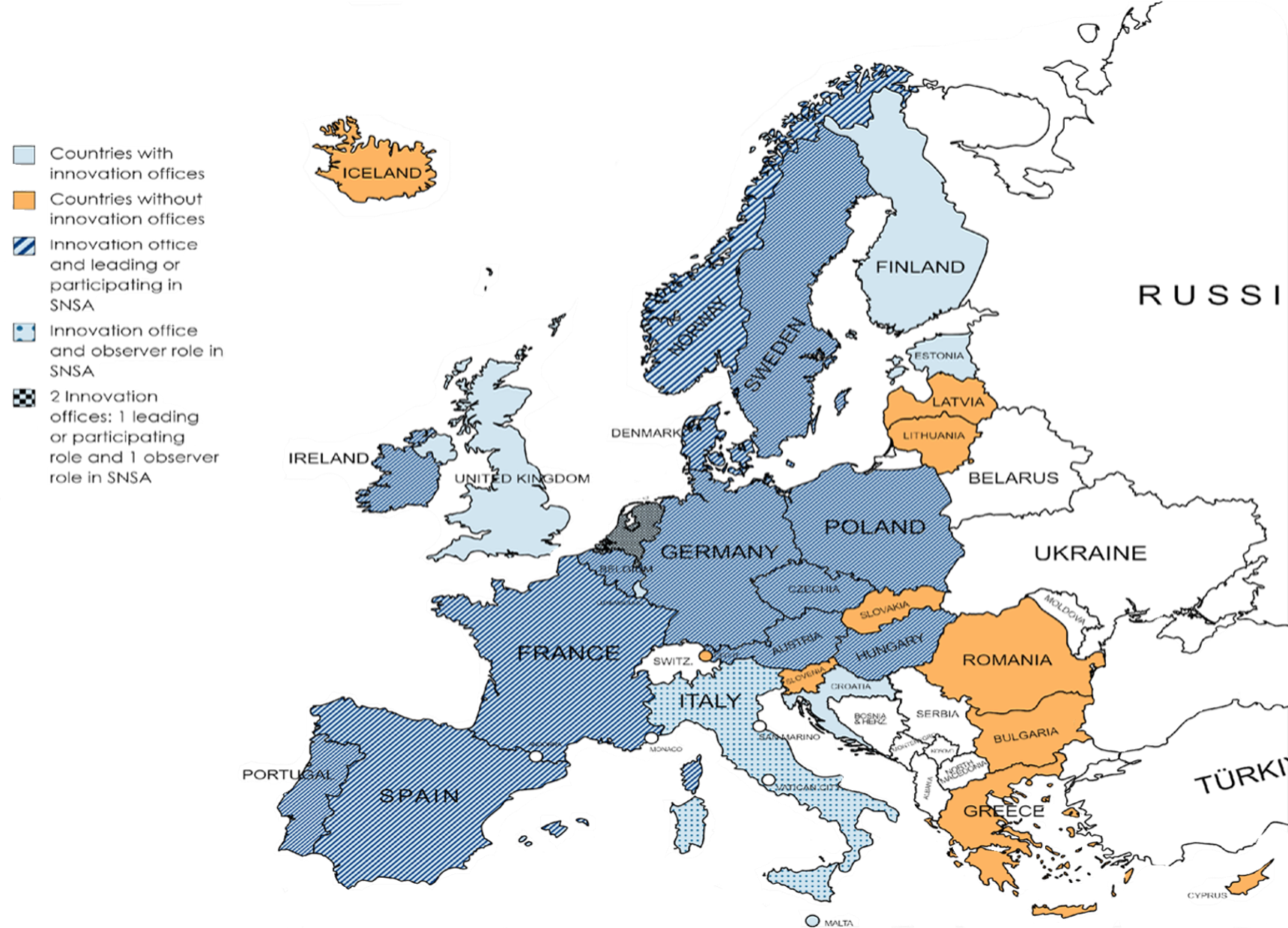 Innovation offices and participation in SNSA in EEA countries and the UK