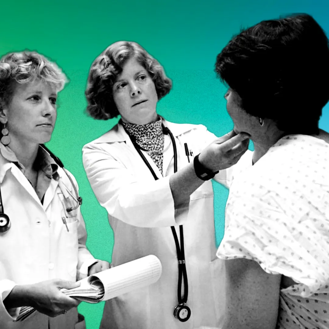 Two doctors with a patient