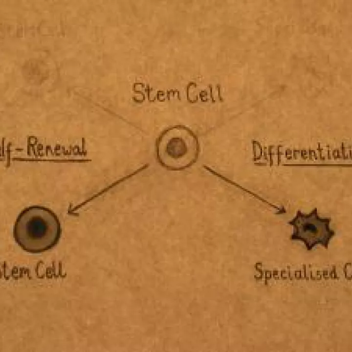 Diagram showing stem cell differentiation and renewal