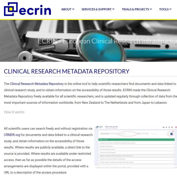 Ecrin_Clinical_Research_Metadata_Repository